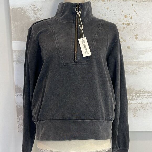 BLANK NYC  long sleeve 1/2 zip women’s top sweatshirt gray (nwt) - Picture 1 of 9